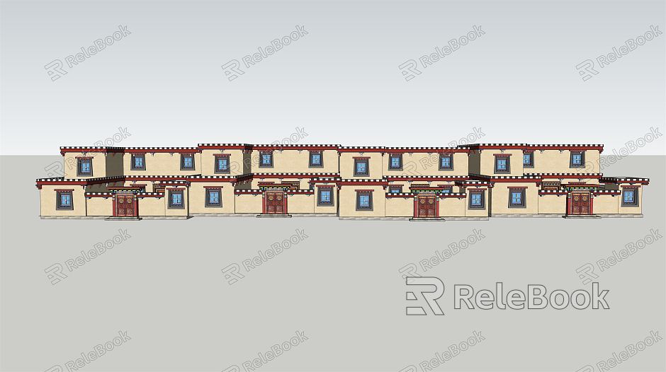 Ethnic Folk House Tibetan Rural Folk House model