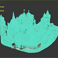 Colorful Russian Style Architectural Model with Multiple Domes Spires and Detailed Structures