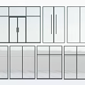 Various Glass Doors And Windows Designs With Different Frame Styles And Structures 3d model
