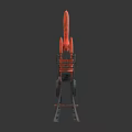 Industrial LOFT Rocket Station Landmark Building Rocket Logo 3d model