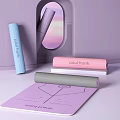 Paul Frank Yoga Mats in Blue Pink Gray with Unfolded Purple and Line Patterns