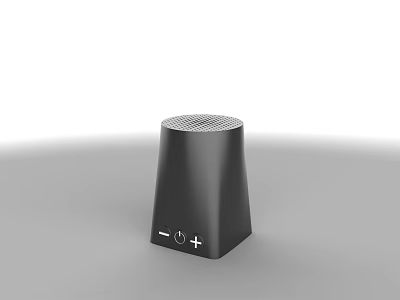 Modern Black Conical Speaker with Top Mesh Design and Bottom Control Buttons 3d model