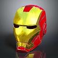 Gold And Red Metallic Helmet For Cosplay Fashion Accessory With Shiny Finish