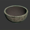Handwoven Brown Purple Ceramic Bowl With Textured Design For Garden Decoration