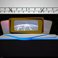 Modern Stage Design Featuring Large Screen Urban View Colorful Lighting And Starry Background