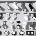 Modern Design Downlights and Spotlights in White Black Gray with Track and Recessed Mounting