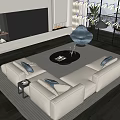 Modern sofa coffee table combination 3d model