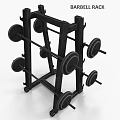Black Multi Barbell Storage Rack For Gym Weight Training Equipment 3d model