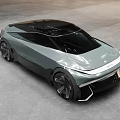 Futuristic Silver Gray Car With Sleek Design And Black Panoramic Roof
