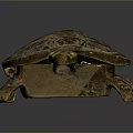 Ancient Carved And Painted Turtle Sculpture With Detailed Design Patterns 3d model
