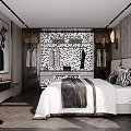 Modern Hotel Room Interior Design With King Bed Bedside Lamp Large Window And City View