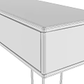 Modern Minimalist Wooden Console Table With Gray Drawers And Black Legs