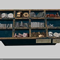 Parts Storage Box With Coins Bolts Nuts Washers Metal Strips And Wooden Blocks