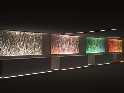 Decorative Lights With Wavy Design And Colorful Illumination For Modern Wall Counter 3d model