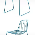 Modern Single Chair With Sleek Metal Wire Frame And Contemporary Design