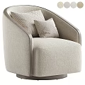 Beige Upholstered Accent Chair with Patterned Pillows Sleek Armrests and Modern Style