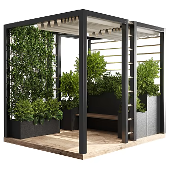 Modern gallery pavilion 3d model