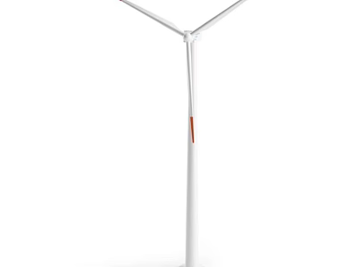 Industrial Wind Turbine Equipment With Rotating Blades And Tall Tower Structure 3d model