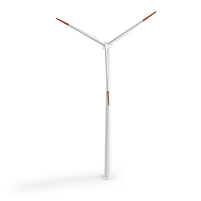 Industrial Wind Turbine Equipment With Rotating Blades And Tall Tower Structure 3d model