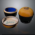 Colorful Ceramic Household Bowls With Orange Black Blue Tones And Liberal Anchor Tweed Pattern Design