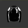 Game Movie Character Wearing Futuristic Black And White Geometric Helmet Design