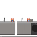 Modern Bathroom Vanity Cabinet with Sink Faucet Laundry Appliance and Storage