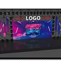 Modern Fashion Week Stage with Logo Large Screen and Colorful Stage Lights