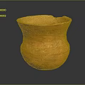 Handcrafted Orange Clay Pot With Textured Surface And Ribbed Patterns On Dark Background 3d model