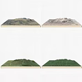 Scenic Garden Landscape With Different Volcanic Crater Views And Green Vegetation