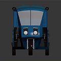 Blue Modern Tricycle With Cab Side Window And Roof Rack Design