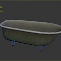 Elegant Vintage Green Oval Bathtub With Metal Legs And Smooth Surface