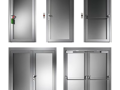 Casement Windows With Modern Aluminum Frames Various Styles Handles And Secure Locks 3d model