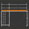 Iron frame large iron frame iron frame house factory industrial iron frame iron ladder rigid ladder work frame rigid scaffold 3d model