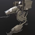 Smart Machine With Mechanical Legs Armored Exterior And Weapon System 3d model
