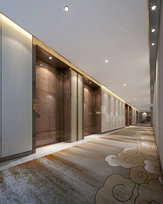 New Chinese Aisle Hotel Room Aisle 3d model