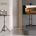 Modern Stylish Home Interior With Floor TV Stands And Display Screens