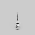 Five Different Shaped Silver Pendant Lights Hanging Against Gray Background