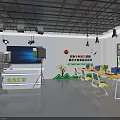 Mall Store Exhibition Hall Featuring Multi-Treasure Cabinets Photography Lights Green Carpet And Woman Walking