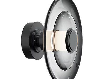 Modern Black and Gold Wall Light with Transparent Glass Shade and Sleek Wall Mounted Design 3d model