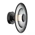 Modern Black and Gold Wall Light with Transparent Glass Shade and Sleek Wall Mounted Design