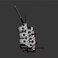Two Space Satellites With White Bodies Black Components And Red Antennas For Space Exploration