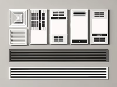 Modern Yuba Wind Heating Vent Air Outlet Ventilation Aluminum Gusset Ceiling 3d model