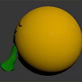 Yellow Emoji Decorative Ornament Set with Closed Eyes Frowning Green Tongue on Dark Reflective Surface