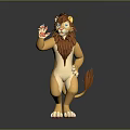 3D Cartoon Lion Character Design With Brown Mane Standing Pose And Friendly Paw Gesture