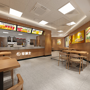 Nordic Burger Restaurant Fast Food Restaurant 3d model