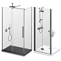 Elegant Shower Sauna Glass Enclosures Featuring Modern Designs And Black Gold Frames