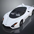 White Modern Sports Car With Sleek Body Black Roof And Aerodynamic Sporty Design