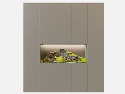 Modern Fish Tank Decorative Cabinet 3d model