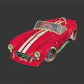 Red Vintage Convertible Sports Car Featuring White Stripes And Open Top Design