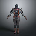 Military Character Model With Armored Outfit Helmet And Tactical Gear